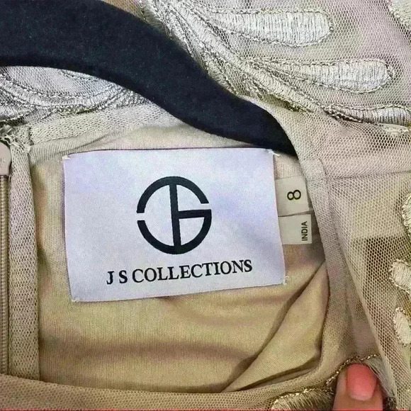 JS Collections Dori Embroidered Cap Sleeve Dress - Picture 11 of 11